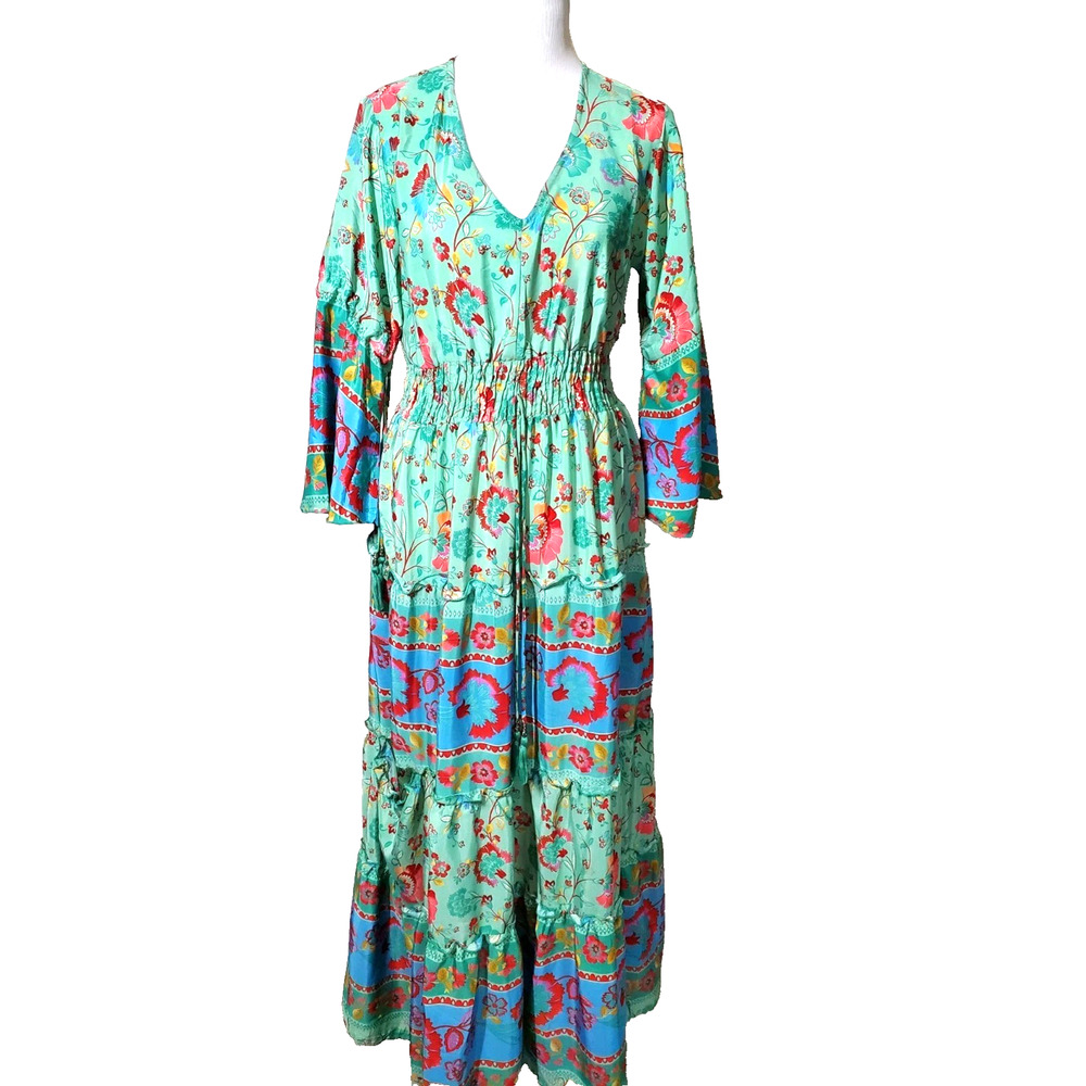 Anthropologie Me 2 Magic Womens Large Dress Long Floral Boho Maxi *flaw NEW
